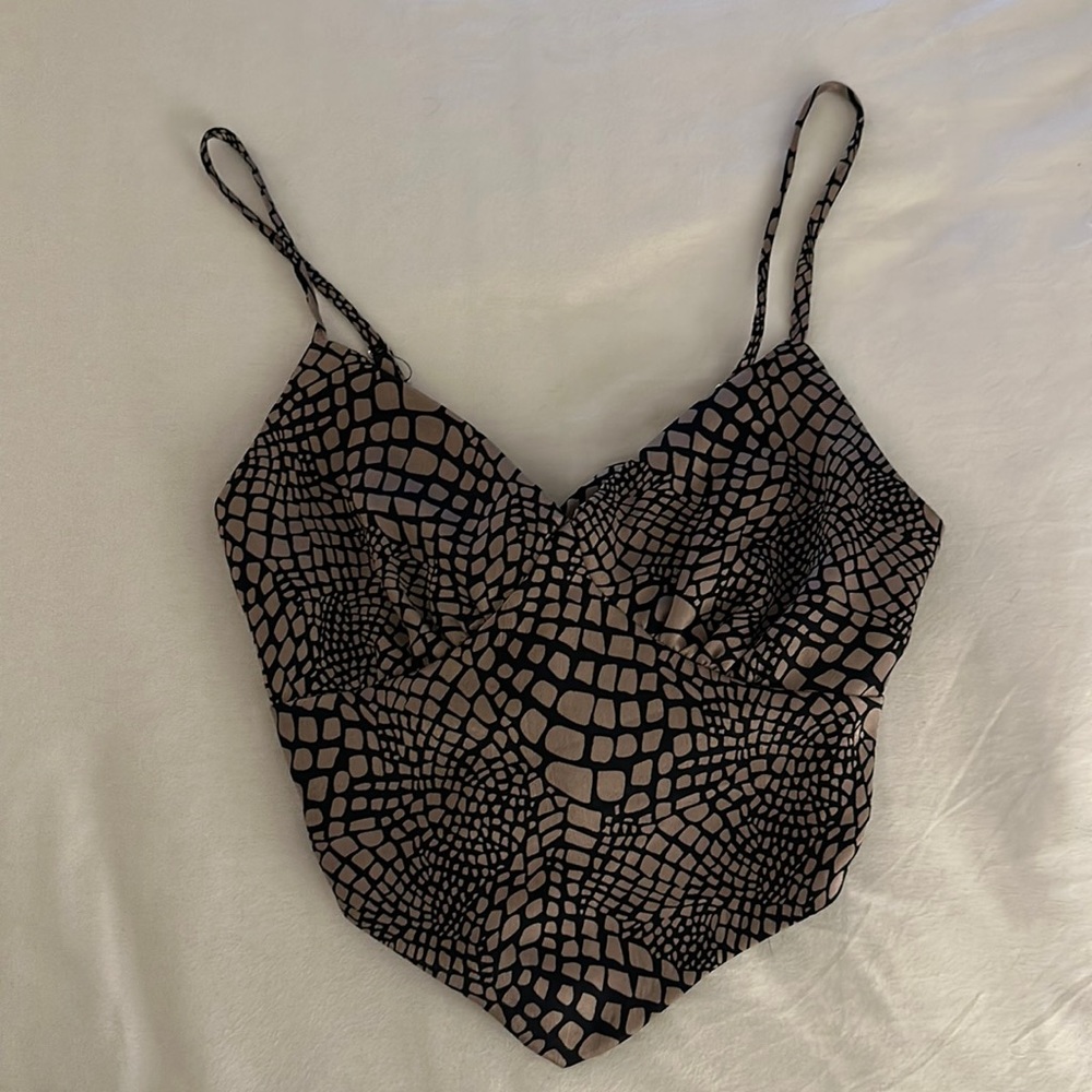 Forever21 Women’s Printed Tie-Back Top (Size: S)